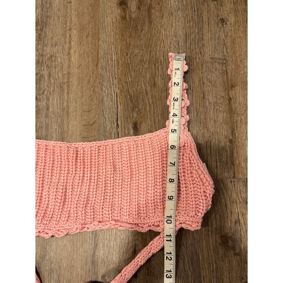 Agua Bendita Women's Knit Albany Java Pink Crop Top Size Small - Picture 8 of 9